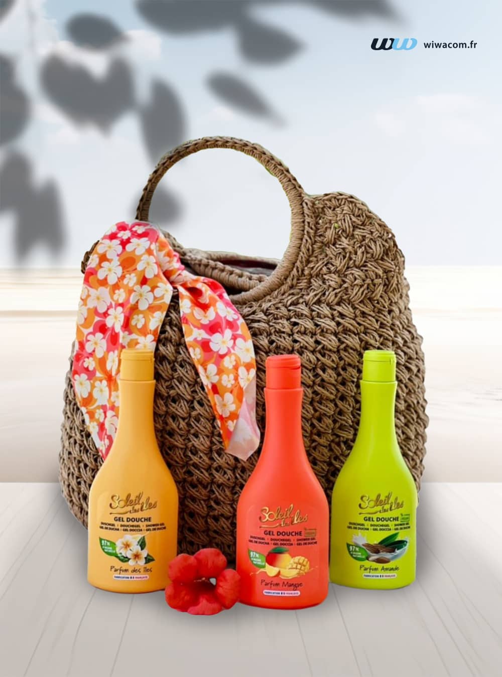 Packagings gels de douche Soleil des Iles