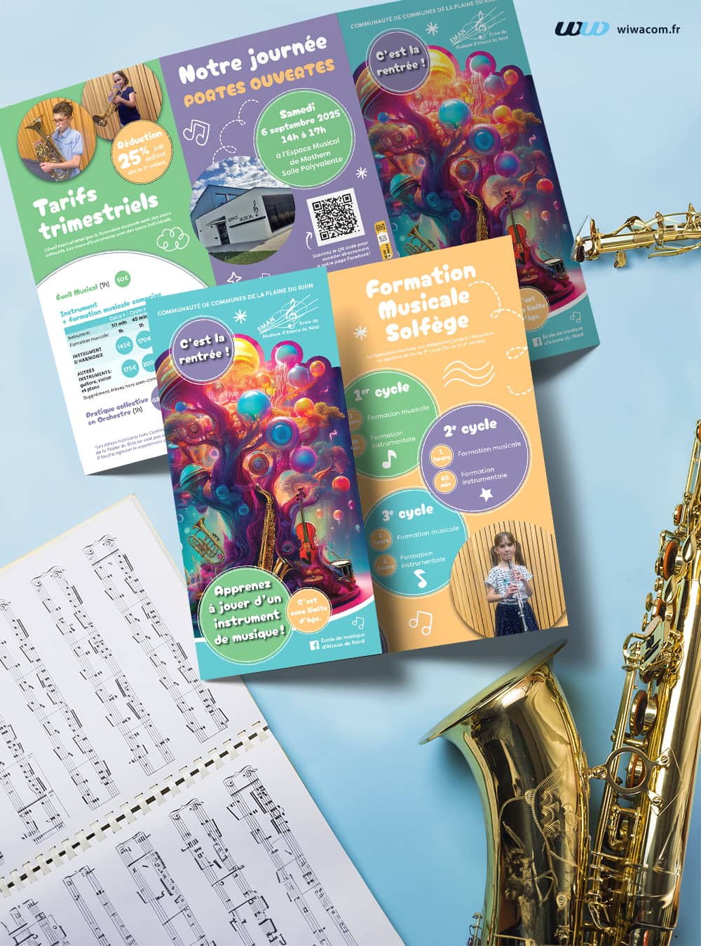 Dépliant pour l'Ecole de musique d'Alsace du Nord