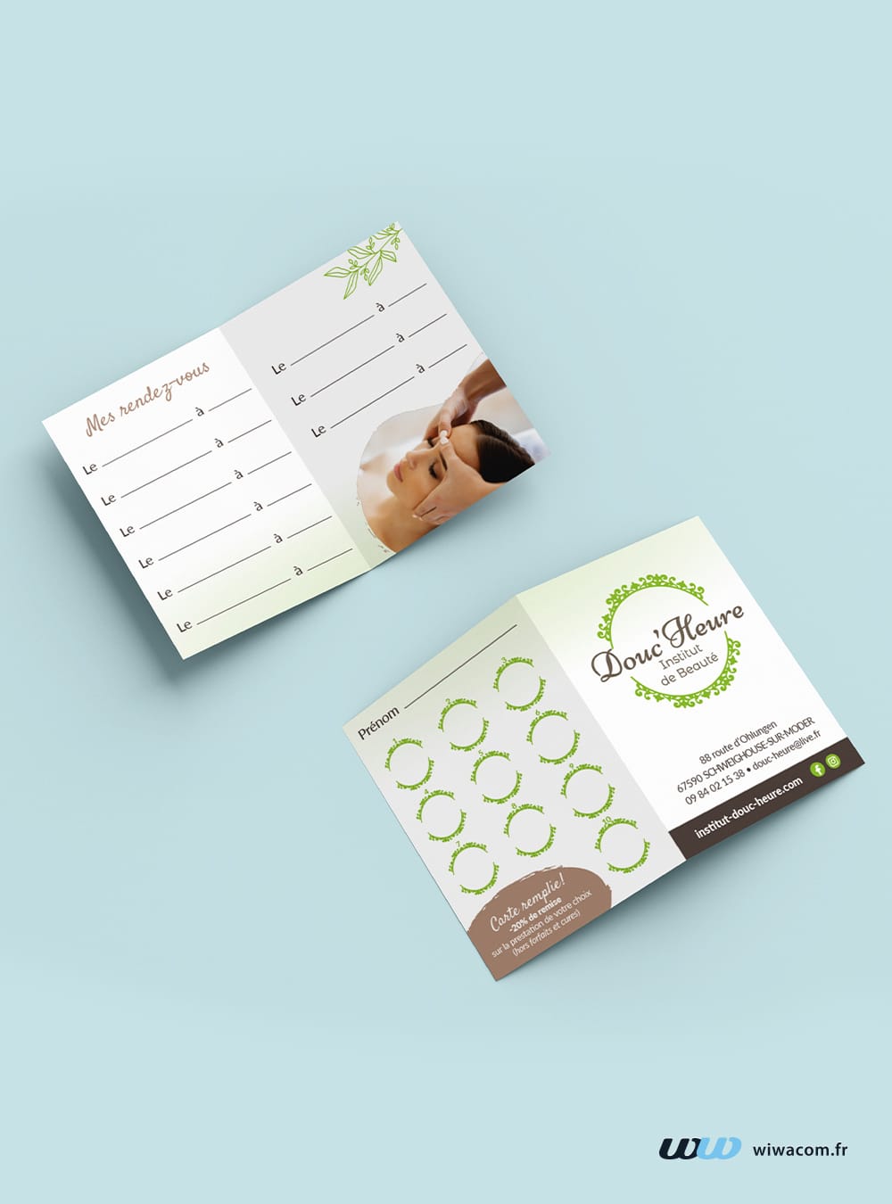 Carte de fidélité pour Institut Douc'Heure