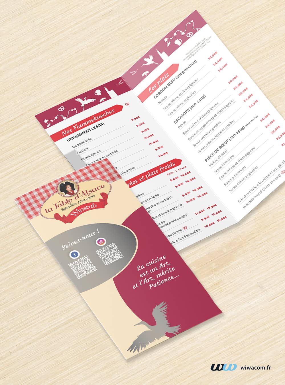 Menu pour la Table d'Alsace