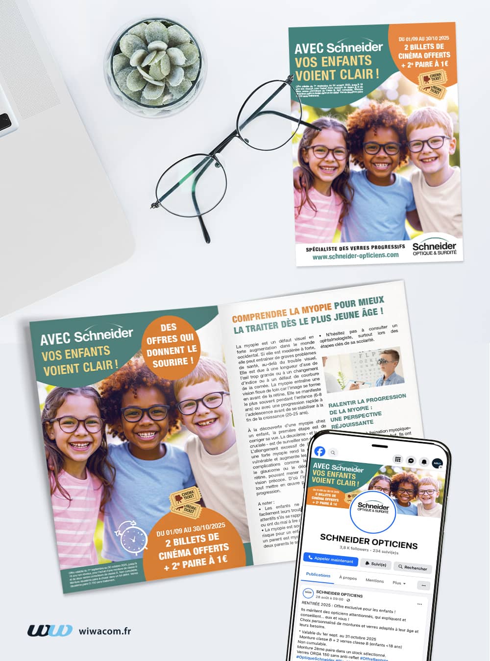 Visuels campagne de rentrée pour Schneider Opticiens