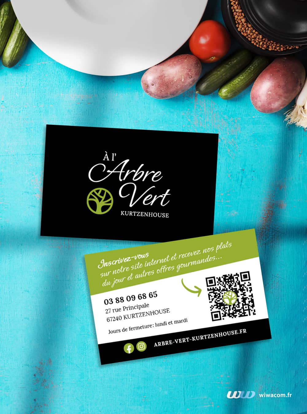 Carte de visite Restaurant À L'Arbre Vert